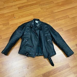 Schott NYC padded leather biker jacket